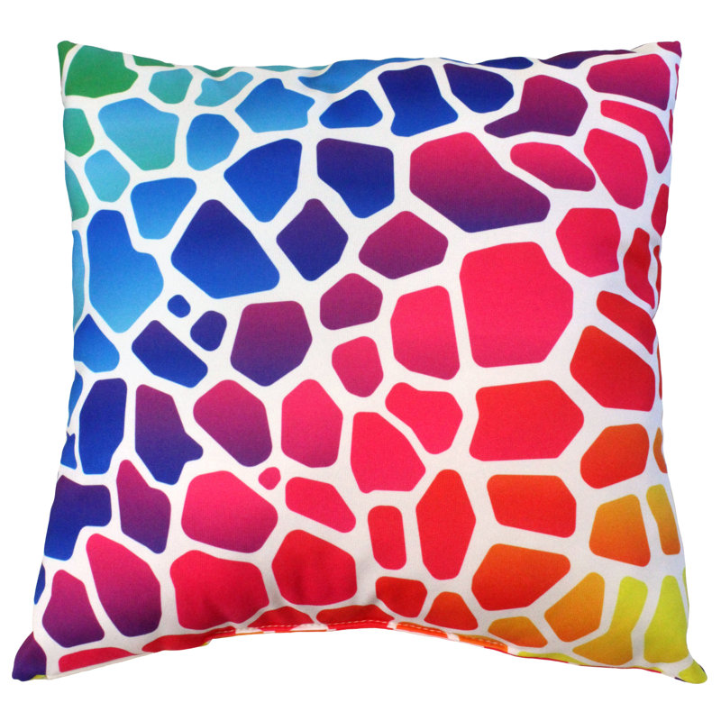 Animal Print Reversible Throw Pillow, Rainbow Gradient