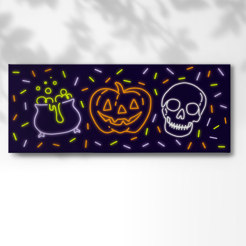 «Neon Halloween Collection D», reproduction sur toile, H 20 po x l 50 po x P 1,5 po