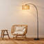 175cm Rattan Arched/Arc Floor Lamp