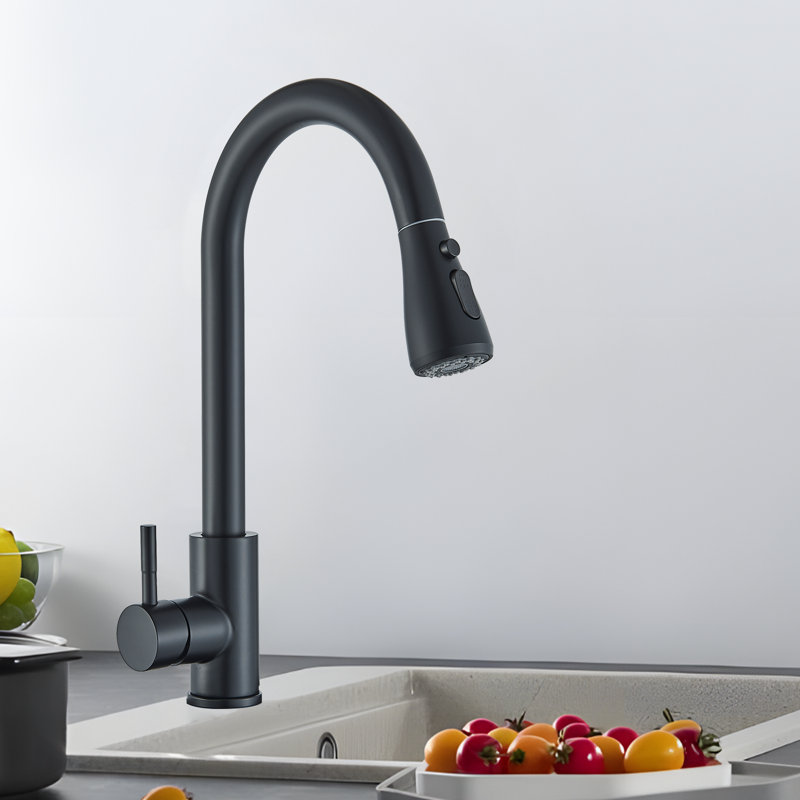 Robinet de cuisine AlenArtWater, Noir mat
