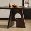 Table ronde tridimensionnelle rétro noire et brune-1948480042