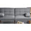 Fauteuil en polyfibre bleu gris avec support en bois massif et pieds de siège confortables pour l'espace de vie principal