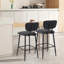 Upholstered Counter Stool with Metal Frame-653668579