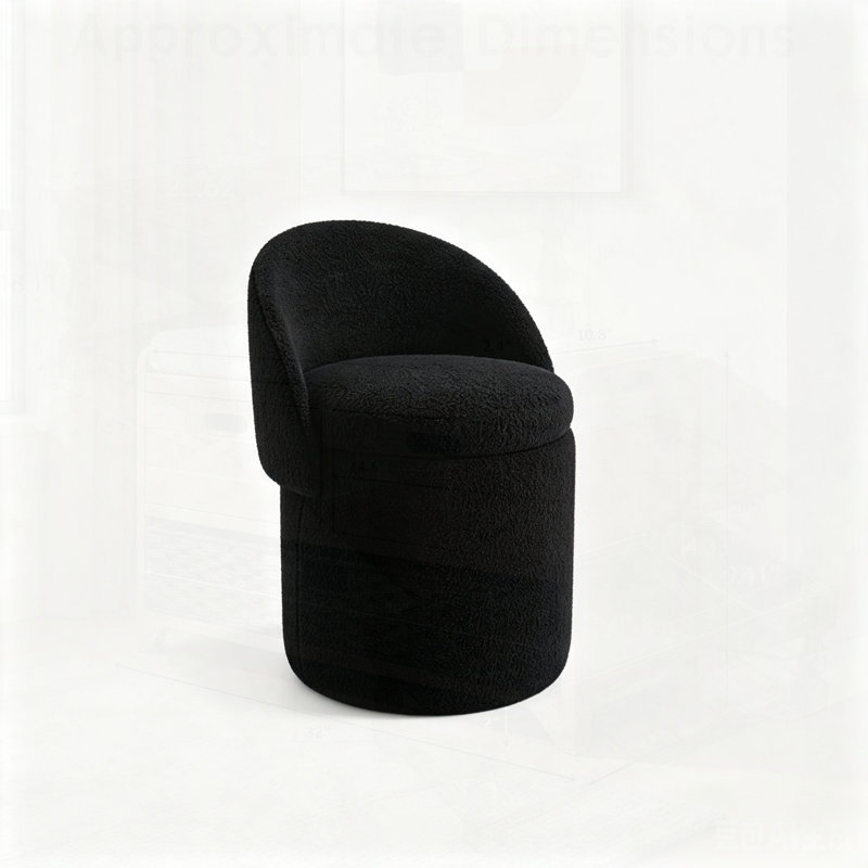 Tabouret de coiffeuse pivotant à hauteur réglable avec siège rembourré confortable, parfait pour les espaces de maquillage et d'habillage.