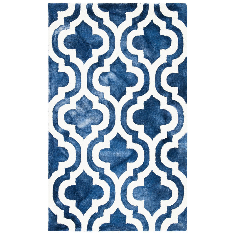 Adelei Hand Tufted Wool Geometric Rug, Rectangle 3' x 5'