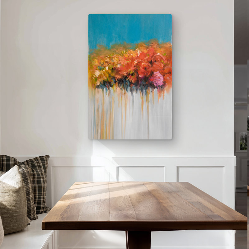 Orange flowers bundle - Abstract Contemporary metal print decor