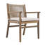 Ensemble de 2 chaises d'extérieur en bois d'acacia avec dossier en corde et coussin hydrofuge-126552283