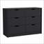 Ensemble de chambre à coucher 2 pièces, table de chevet + commode double, noir | Panneau de particules | Commodes doubles