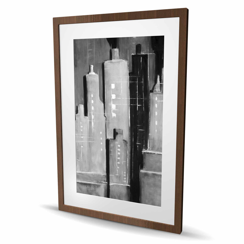 Abstrait noir et blanc, impression de bâtiments encadrés