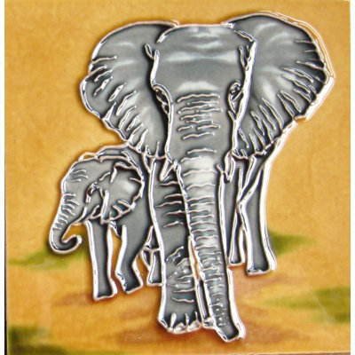 4'' x 4'' Glossy Hand Painted Ceramic / Porcelain Decorative Accent Tile