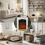 HOMCOM Fireplace Mantel, Solid Wood, Mantel, White