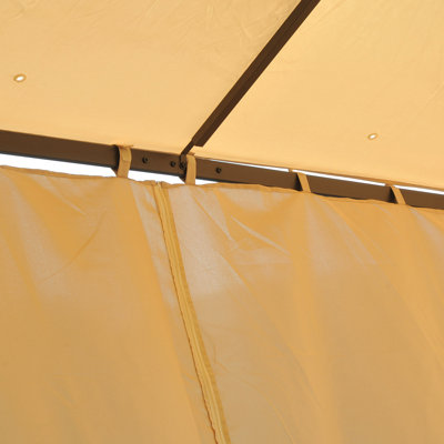 Pavillon de jardin en acier 10 'X pour l'extérieur avec rideaux d'intimité et rideaux aérés