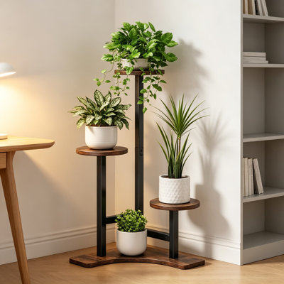 Plant Stand Indoor, 3 Tier Corner Plant Stand for Multiple Plants, Metal Corner Shelf Flower Rack Organizer for Living Room, Balcony, Patio, Garden