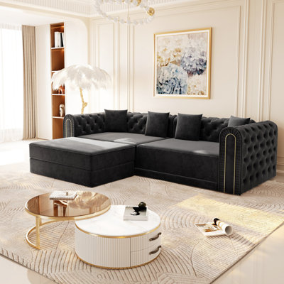 Canapé-lit 3 en 1 gain de place, velours beige, mobile, montage rapide et facile, idéal pour le salon. Gain de place : 230 cm (90,6 po). Profondeur d'assise : 68 cm (26,8 po). Hauteur du siège : 21 cm (8,3 po). Couleur : beige. Convient aux petits appartements et aux chambres d'amis.