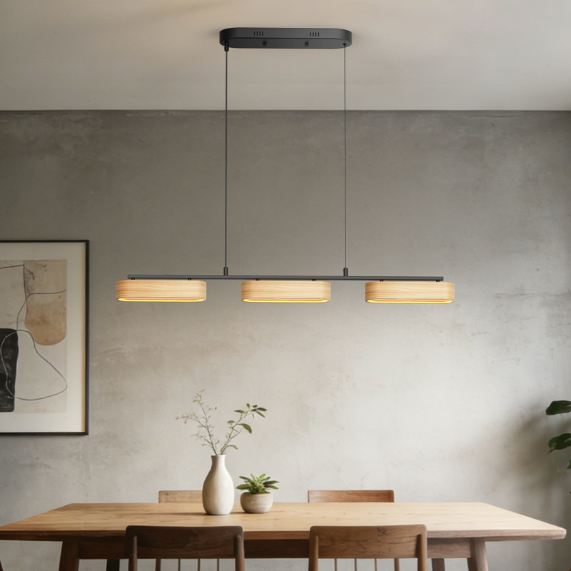37,6 po Luminaire suspendu pour îlot de cuisine à 3 lumières, luminaire suspendu linéaire à DEL pour salle à manger