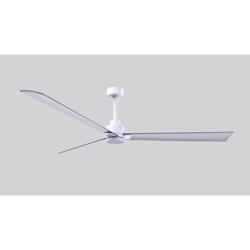 Ventilateur de plafond Alessandra 72, Blanc mat, Nickel brossé