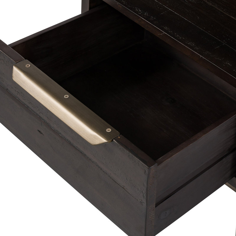 Wyeth 1 - Drawer Solid Wood Nightstand, Black