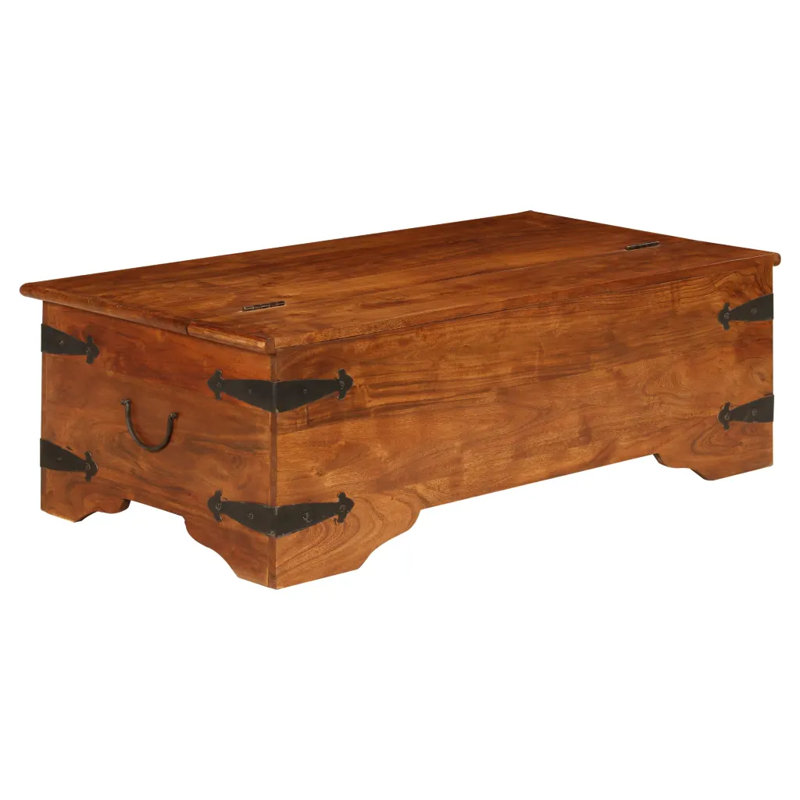 Dusek Solid Wood Four Leg Coffee Table with Storage