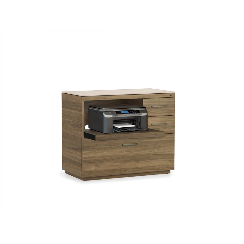 Sequel Studio Multifunction Credenza - 6617, Neo Walnut/Bronze