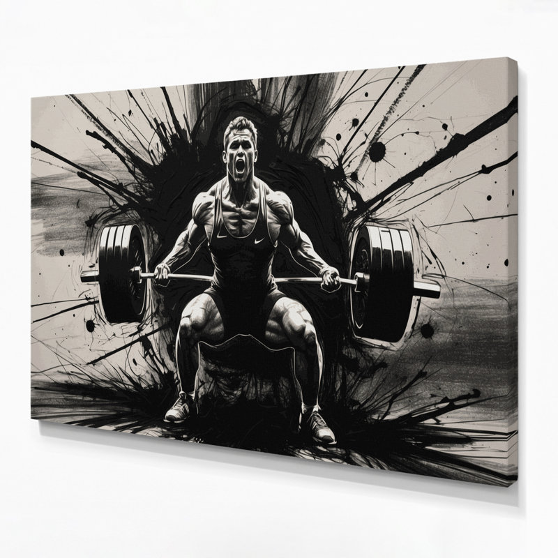 Art sportif sur toile gris Sportslifting, H 20 po x l 24 po