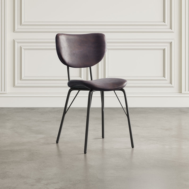 Dawlish 18'' H Faux Leather Upholstered Side Chair, Dark Brown