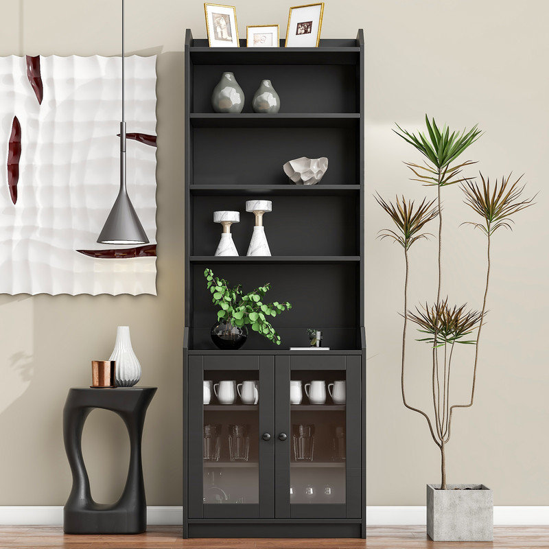 Mikulski 78.3'' Kitchen Pantry, Black