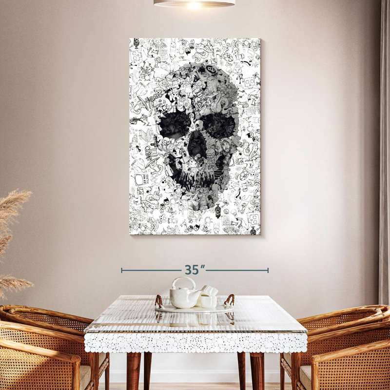 Kerner Doodle Skull, 48" H x 32" W
