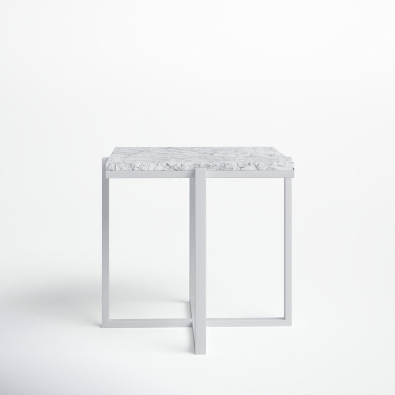 Megara 22'' Marble Outdoor Side Table