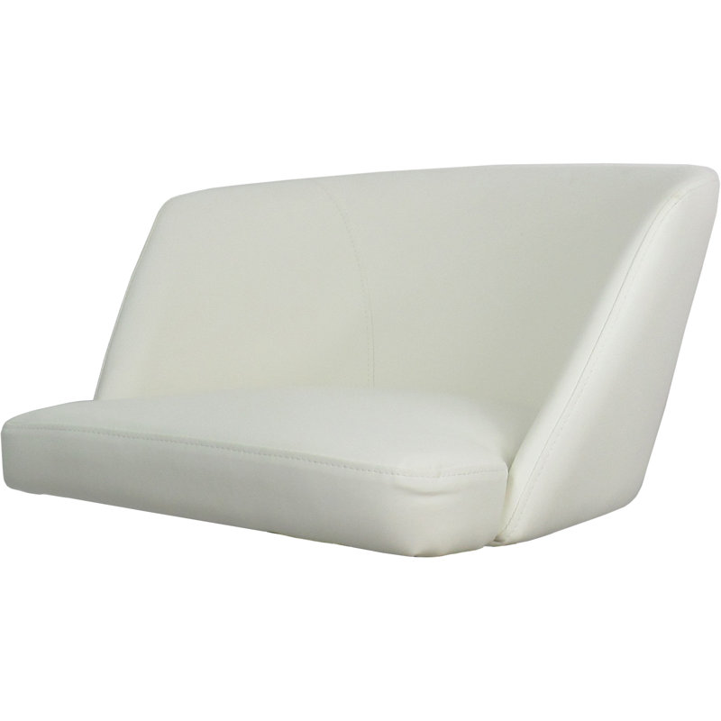 Tabouret de bar pivotant en métal 30 po avec base Warren, Vinyle blanc, Beige