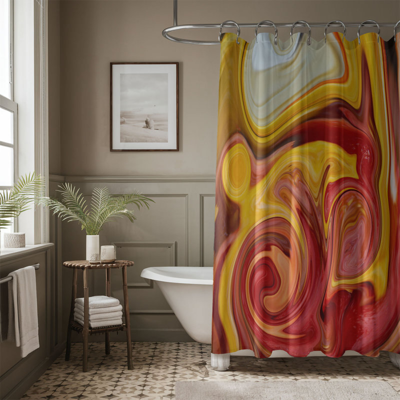 Stone Fall - Rideau de douche standard 1 pièce, H 74 po x l 71 po