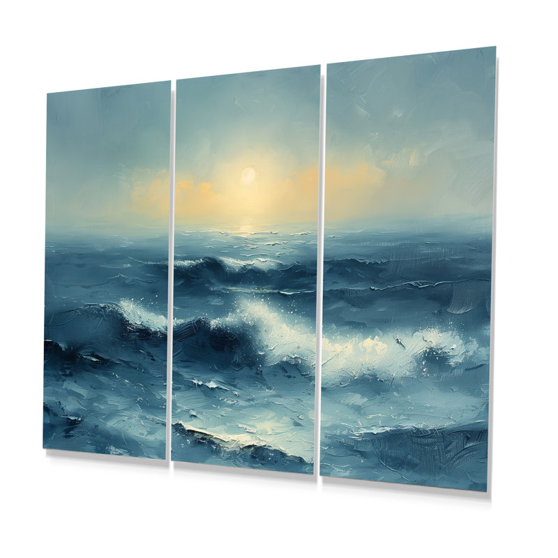 Ensemble de salon d'art mural blanc et bleu, H 40 po x l 60 po x P 1 po