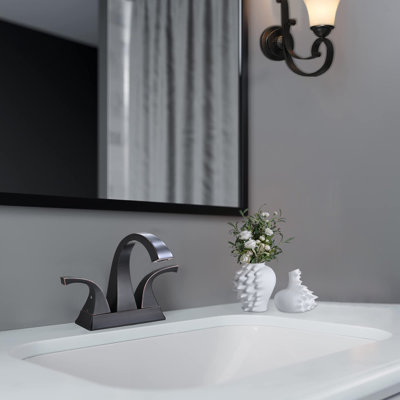 2-handle Bathroom Faucet with Drain Assembly
