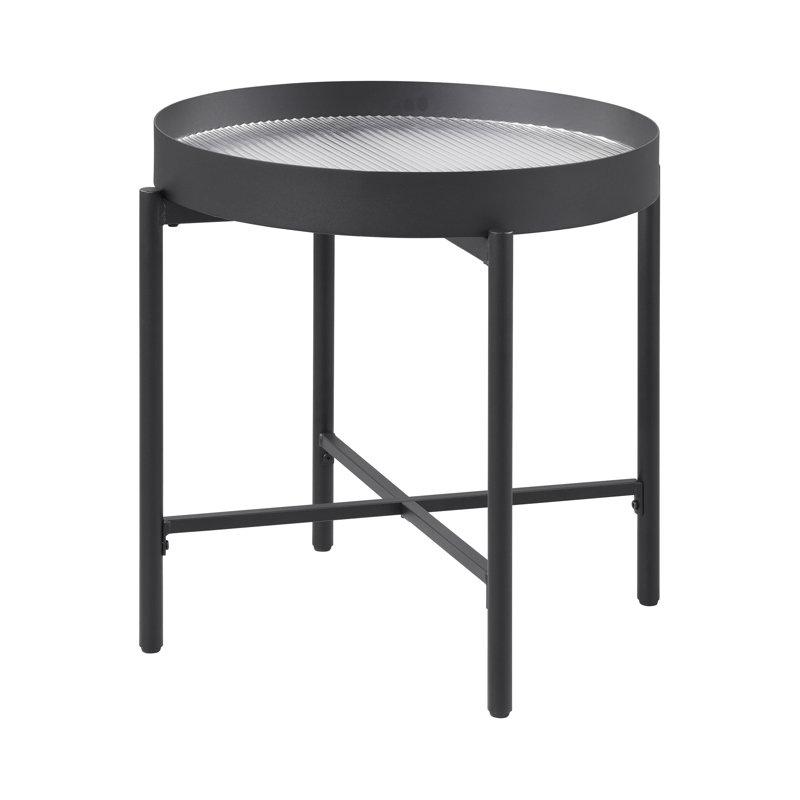 Table de bout rustique 24,4 po, noir