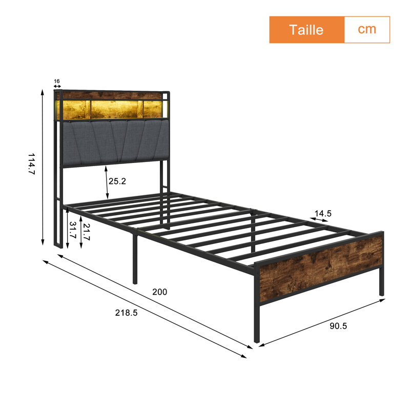 Bed, European Single (90 x 200 cm)