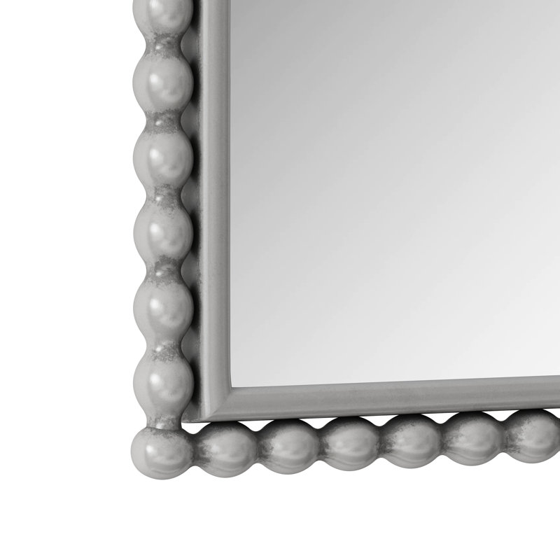 Iron Arch Retro Full Length Mirror With Supporting Feet, For Living Room, Bedroom, Silver, 35.43" x 23.62"