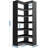 71" Tall Black Corner Bookshelf, 6 Tier L-Shape Corner Shelf Stand