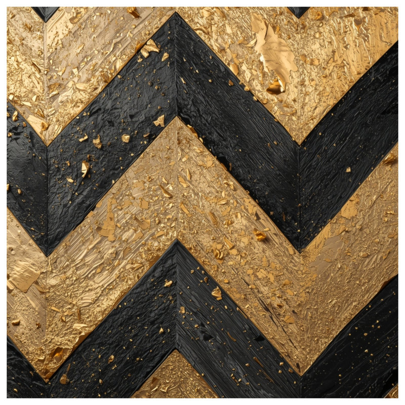 Couvertures dorées à chevrons noirs, L 60 po x H 80 po