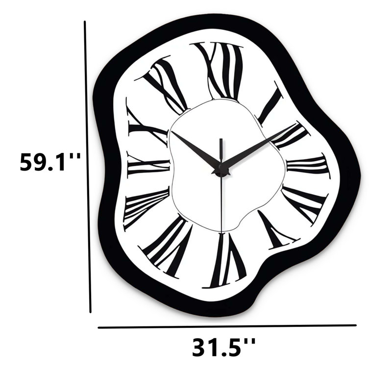 Surrealist Melting Clock Abstract Shaped Accent Rug