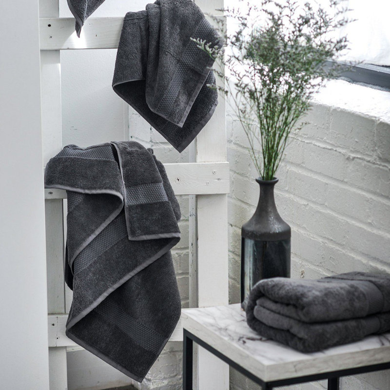Lincove 100% Turkish Cotton Luxury Face Towels for Bathroom - Highly Absorbent & Eco Friendly, Slate