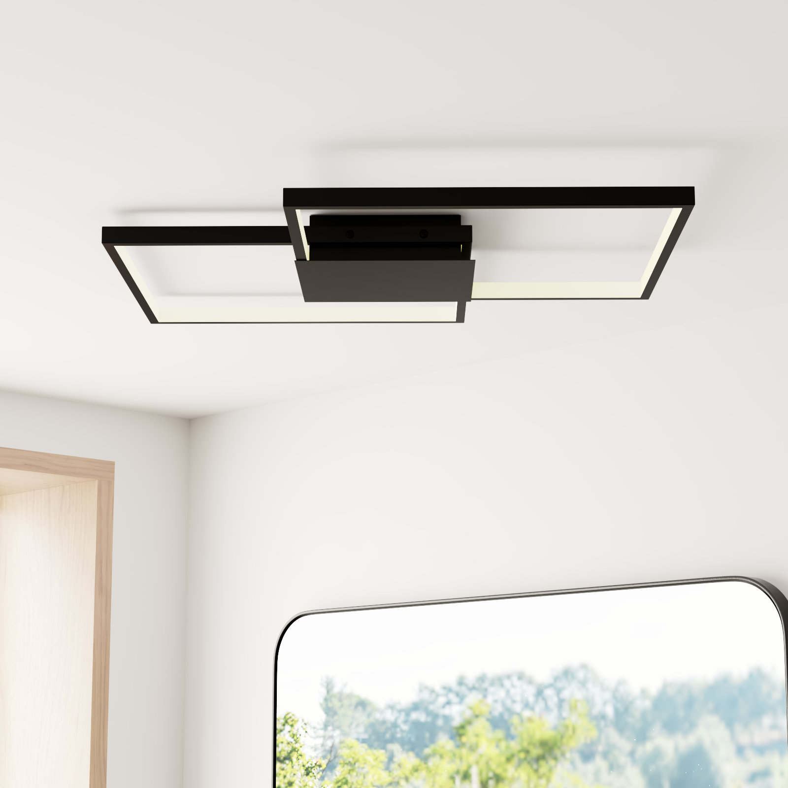 Preston Single Light Flush Mount, Light Matte Black