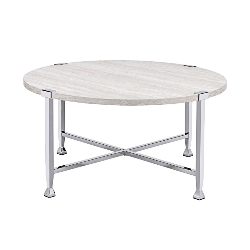 Table basse ronde avec cadre en métal