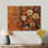 Assortiment de bouquets Brown Autumn Symphony IV - décoration murale en bois sur bois de pin naturel