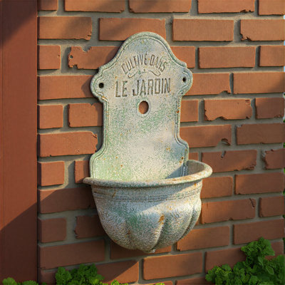Metal Wall-Mounted Planter with Distressed Finish