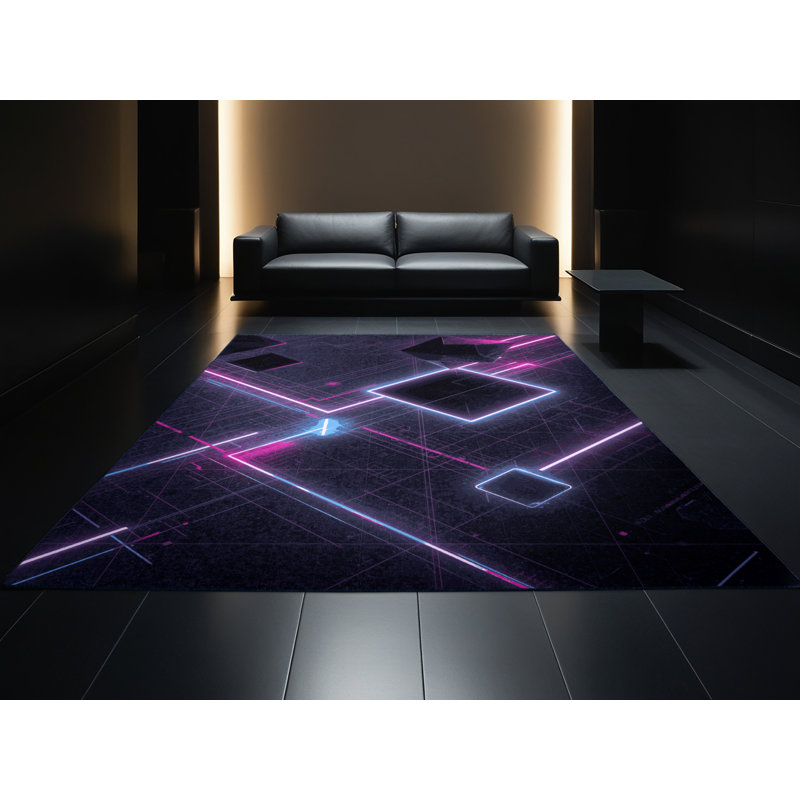 Tapis gris doux moelleux rétro Eberhard, 8 pieds carrés