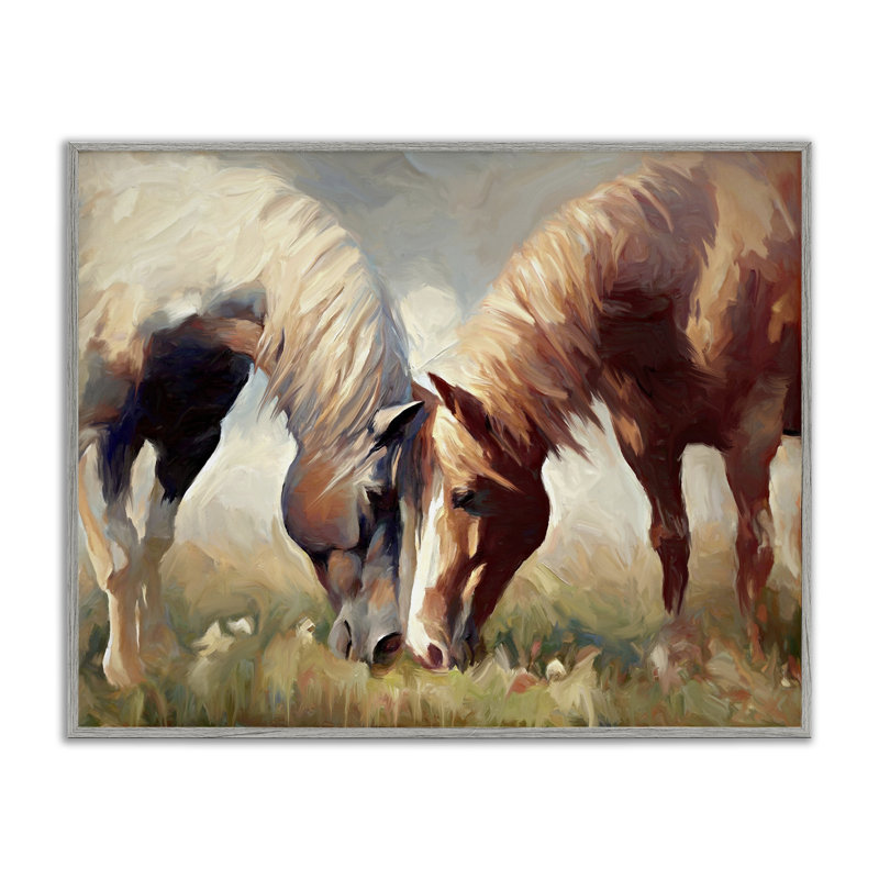 Chevaux se touchant, nez, art de la giclée par Ramona Murdock, H 11 po x l 14 po, Estampe numérique Farmhouse