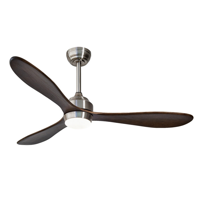 Ventilateur de plafond avec lumières, télécommande, 3 ventilateurs de plafond silencieux en bois massif à moteur à courant continu 6 niveaux, ventilateur de plafond réversible