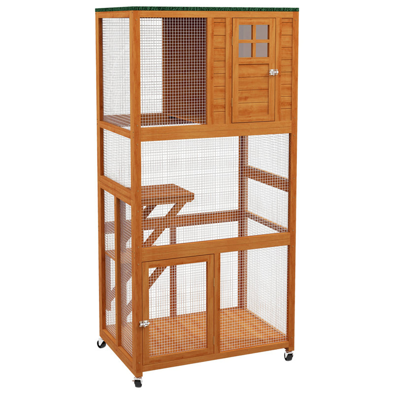 Maison d'extérieur pour chat 74 po, Orange