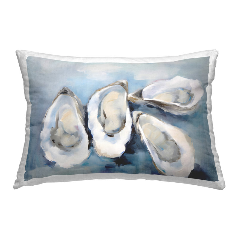 Coussin décoratif imprimé Quatre Oysters Impression par Petal Prints Design