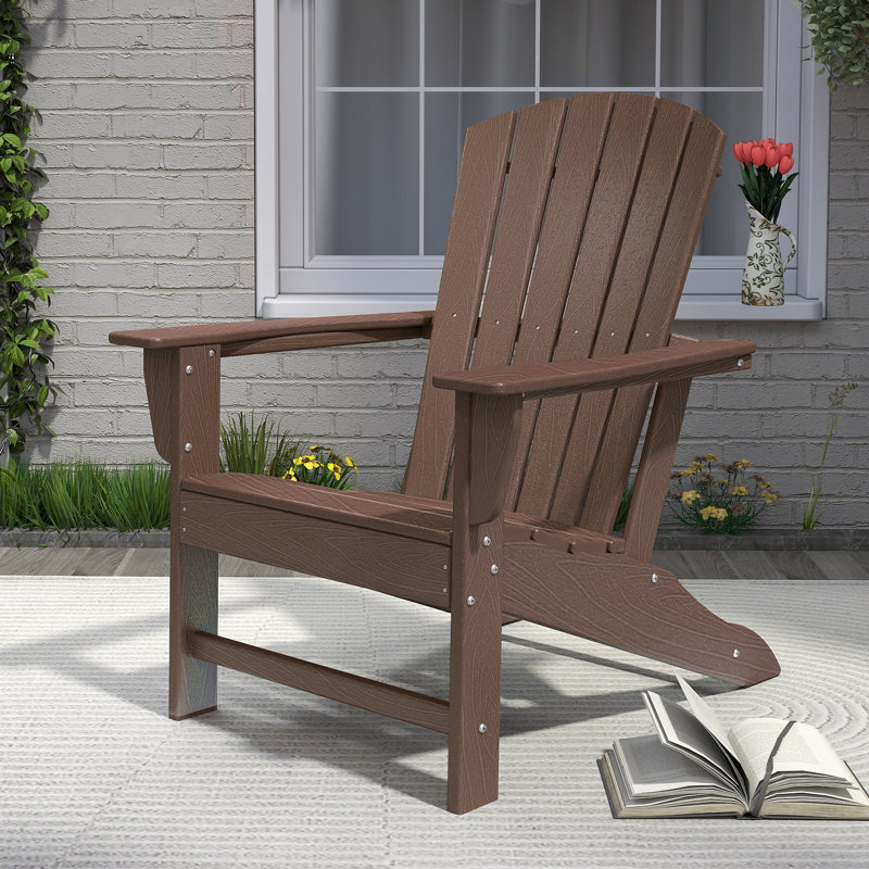 Hdpe Outdoor Adirondack Chair, Brownwood