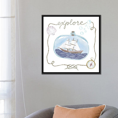 « explore », peinture sur toile tendue Ship In a Bottle Series